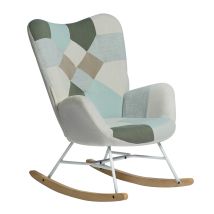 Meubles Cosy - Mecedora Silla De Ocio Y Descanso Telas Para El Salón Comedor Patas Jardín Balcón Patas De Metal De Madera