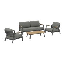 Set Salotto Da Esterno Pearl 4 Pezzi Grafite