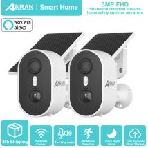 Anran - Berwachungskamera Außen/ Innen, 3mp Batteriebetriebene Kamera Outdoor Mit Pir-bewegungserkennung, Spotlight, Farbnachtsicht, 2-wege-audio C2 