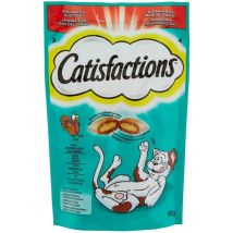 Catisfactions Snack per Gatti 60g – Alimento Complementare Croccante e Morbido – 2 Calorie per Trattamento – Confezione Freschezza