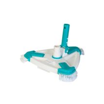 GRE – Limpiafondos Manual Triangular Rotativo – 31 x 31 x 19 cm – Conexión a manguera Ø32 mm – Ø38 mm – Verde y Blanco