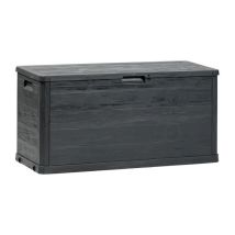 Cofre de jardín gris woody 280L – Polipropileno – 116.50 cm x 44.50 cm x 55.50 cm – Resistente a UV