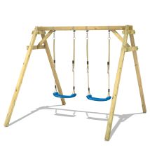 Wickey - Wooden Swing Set Smart Move With Climbing Extension Children's Swing - Blue