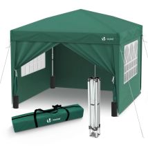 Pavillon 3x3m Mit 4 Seitenteilen & 4 Sandsäcke, Pop Up Faltpavillon, Faltbar Gartenzelt Partyzelt, Inkl. Tasche, Grün - Vounot