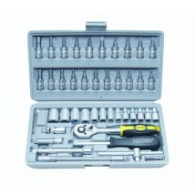Bussole E Bits In Serie Pezzi 46 Attacco Pollici 1/4 In Valigetta Abs