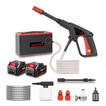 Idropulitrice Elettrica 120 Bar 2,8 L/min 2in1 Per Lavaggio Auto, Potente Strumento Da Giardino Per Pulizia Con 2 Batterie