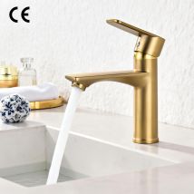 Goldene Waschtischarmatur Aus Edelstahl – Einhebelmischer Für Badezimmer, Warm- & Kaltwasser, Einloch-montage, Modernes Design, Langlebig & 