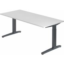 Bümö Design Schreibtisch "xb-serie" Höhenverstellbar, Tischplatte 180 X 80 Cm In Weiß, Gestell In Graphit