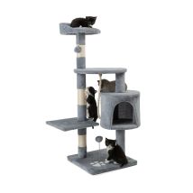Lionto - Kratzbaum Kletterbaum Katzenkratzbaum Höhe 112 Cm, Hellgrau