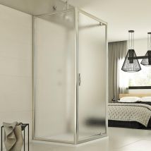 Duschkabine 3-seitig Strukturglas H 198 Mod. Cristal Trio 1 Tür 75x100x75 Öff. 100 Cm