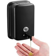 Dispensador De Jabón Mural Para Baño, Cocina, Mercado, Hotel, Restaurante (500 Ml) Negro