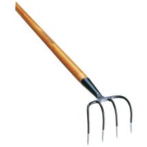 SHW Rex Heugabel mit 4 Zinken – 110 mm Breite – Eschenholz-Langstiel – 1.350 mm – 0,9 kg – Gartenwerkzeug