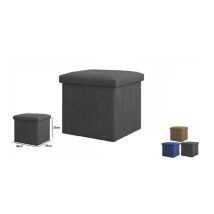 Trade Shop - Pouff Puff Pouf Contenitore Imbottito Con Seduta In Tessuto 38 X 38 X 35cm 69586 -