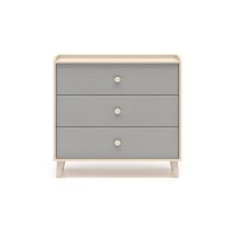 Petits-meubles - Cassettiera 3 Cassetti Alycia Beige - Grigio - Effetto Marrone 85cm