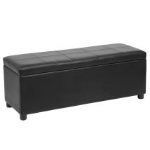 [corium] - Puff Almacenaje Bukit Tapizado Polipiel 118x37x43 Cm - Negro [en.casa]