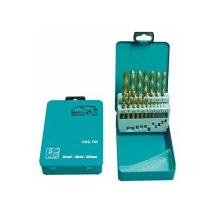 Set di 25 punte HSS in titanio – Diametri da Ø 1 a 10 mm – Scatola metallica inclusa