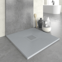 Plato De Ducha Resina Slate Gris 80x70 Cm Rejilla Color