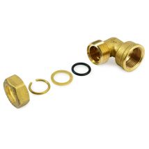 Raccordo Gomito M A Compressione 1/2"x14 In Ottone Con Anello Di Serraggio Ed O-ring Di Tenuta, Per Tubo Rame 120022h041400a