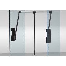 Penderie Rabattable À Fixation Latérale Beaufort - Portée 15 Kg - Finition Noir - Lift 700 - Ambos