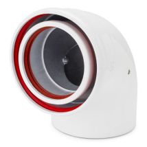 Codo 87o coaxial M-H Ø80x110 mm - Accesorio para evacuación de humos y gases - Polipropileno y aluminio
