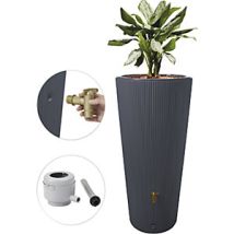 4Rain – Serbatoio per acqua piovana VASO Decor – 220 litri, 1200 mm, polietilene, grigio grafite