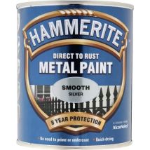 Hammerite - Smooth Direct To Rust Metal Paint - 750ml - Silver