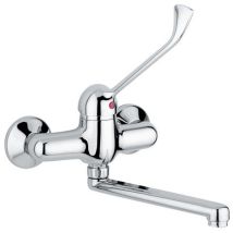 Mezclador De Fregadero De Pared Con Palanca Clínica Y Caño Giratorio Idral 02400 Cromo