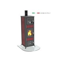 Lincar Alice 490 Az Poêle À Bois Avec Puissance Du Four 6,6 Kw Couleur Rouge