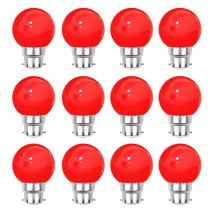 Lot De 12 Ampoules Led Rouges B22 Incassables - Guirlandes Guinguette - Culot Baïonnette