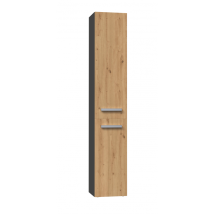 Yana - Mobile Bagno Con Portabiancheria - 31x30x174 Cm - Colonna Portaoggetti Bagno