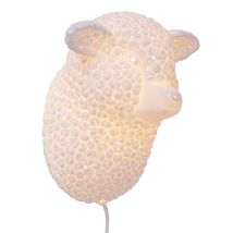 Wandlampe Wandleuchte Schlafzimmerlampe E14 Porzellan Schaf Weiß Flurlampe