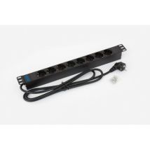 Multipresa Elettrica 19, 8x Presa Shucko, 1u, Nero (triton Rab-pd-x02-a1)