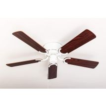 Ventilatore Da Soffitto Kisa Deluxe Bianco Senza Luce - Pale Palissandro/noce Scuro - Pepeo