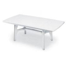 PRESIDENT Gartentisch 180x95 cm – Harztisch mit Regenschirmloch – Verstellbare Füße – Hergestellt in Italien