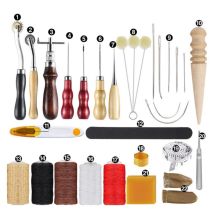 Vtizikl Ensemble D'Outils En Cuir 30 Pièces Pour Chaussures En Cuir, Sacs, Ceintures, Couture En Cuir