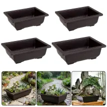 (b Ovale M) Pot À Bonsaï Imitation Pot De Fleurs En Argile Violette, Pot De Fleurs En Plastique, Pot Pour Plantes Succulentes, Jardinière De Jardin