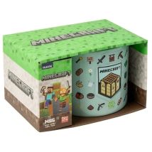 Minecraft - Taza Con Relieve De 400 Ml, Azul Y Gris - 56203