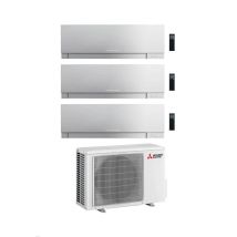 Climatiseur Mitsubishi Trial Split Kirigamine Zen Msz-ef Argent 9+15+15 Avec Mxz-3f68vf Inverter R32 Wifi Classe A++
