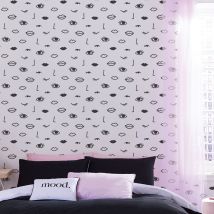 Muriva Eye Woke Up Like This White Wallpaper Sassy B Modern Abstract Modern