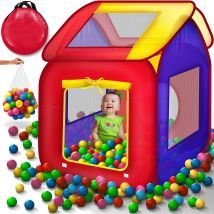 Kiduku Spielzelt + 200 Bälle + Tasche Kinderzelt Bällebad Haus Kinderspielzelt