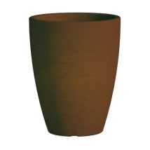 Monacis - Runde Vase Cromia Adone Aus Harz Mit Dekoration 'made In Italy' Ø 30 X H 38 Cm -vase Mit Untersetzer / Grau