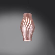 Sospensione Moderna 1 Luce Helios In Polilux Rosa Metallico H40 Made In Italy
