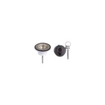 Desagüe De Lavabo Con Rejilla De Acero Inoxidable Y Tapón De Plástico Negro - Wirquin