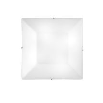 Plafoniera OSIRIDE in vetro bianco 50x50 cm – Finitura cromo – Illuminazione elegante per interni