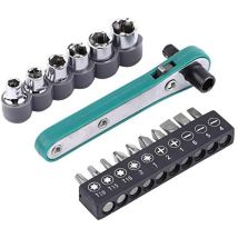 Ersandy - 1/4-zoll-ratschen-winkelschraubendreher-set Mit Rechtwinkligem Sechskant-schraubendreherbit Und Grundplatten