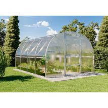 Terrando - Gewächshaus Estragon 3x4m Gewächshaus Aus Metall In Silber, Anzuchthaus Mit 4 Mm Wandstärke Treibhaus