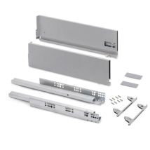 Emuca Cajón Exterior Vertex Con Regulación 3d De Altura 178mm, 40kg, Profundidad 400mm, Acero, Pintado Aluminio