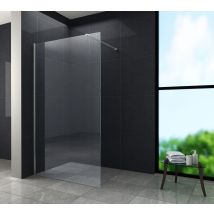 GLASDEALS Duschwand 10 mm Sicherheitsglas 80 x 200 cm – Aluminiumprofil verchromt – einfache Montage – links/rechts montierbar
