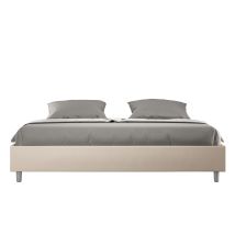 Cama Doble Container 180x200 Sommier King Size Azelia K Color: Beige - Versión: Con Caja De Almacenaje
