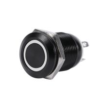 Eosnow Auto 12mm LED Druckknopfschalter – Momentan – Schwarz – 2A – 3VDC – Wasserdicht – Staubdicht